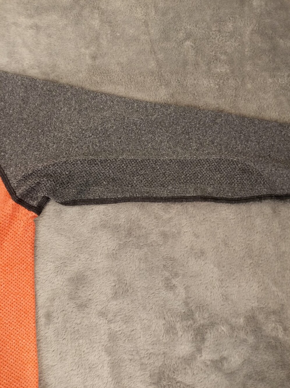 lululemon Women's Ribbed Long Sleeve Top - Bright Orange with Gray Trim Size 6 - Picture 8 of 14
